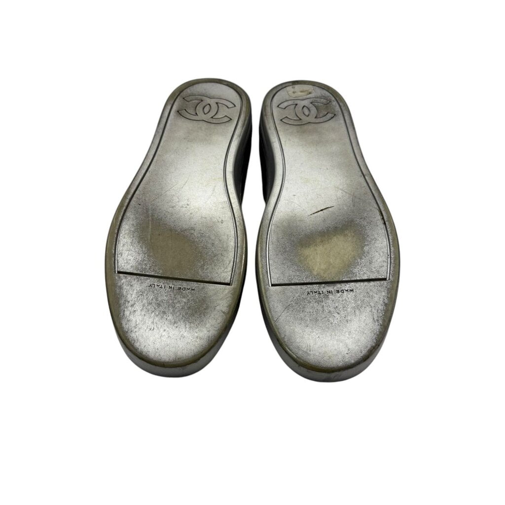 Chanel Leather in Metallic Velvet Sneaker Trainer