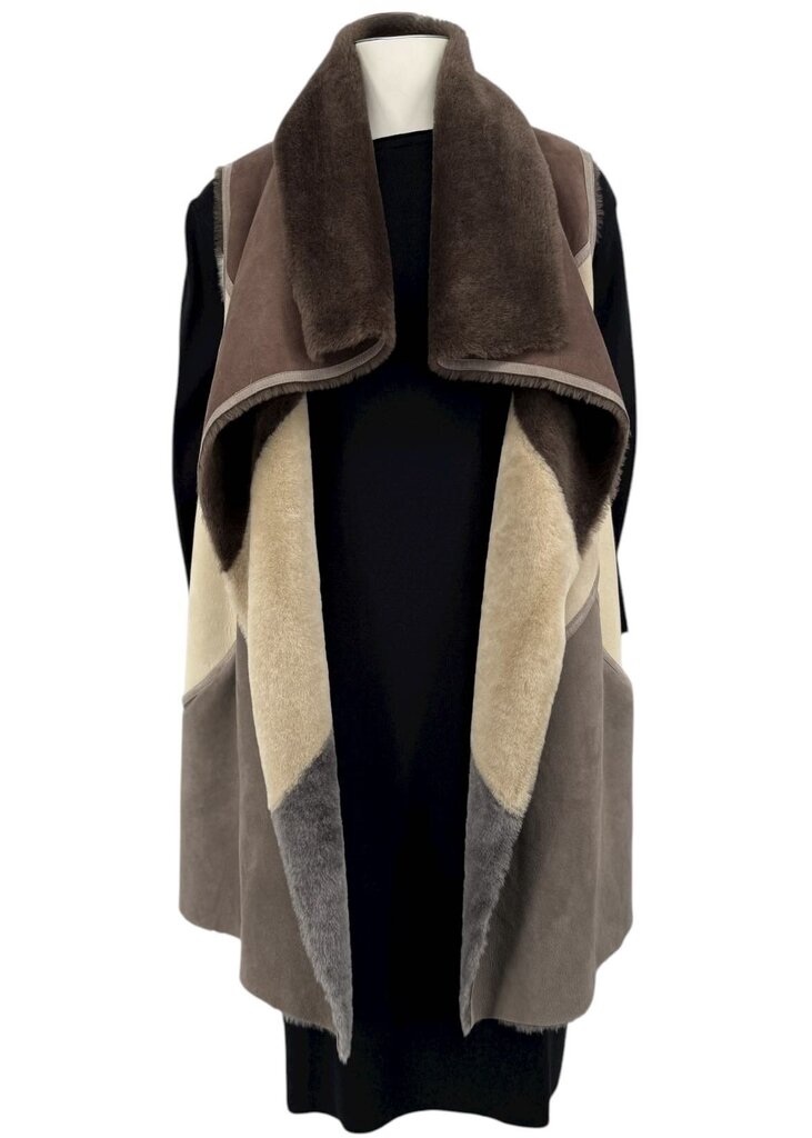 Lafayette 148 Brown Patch Vest