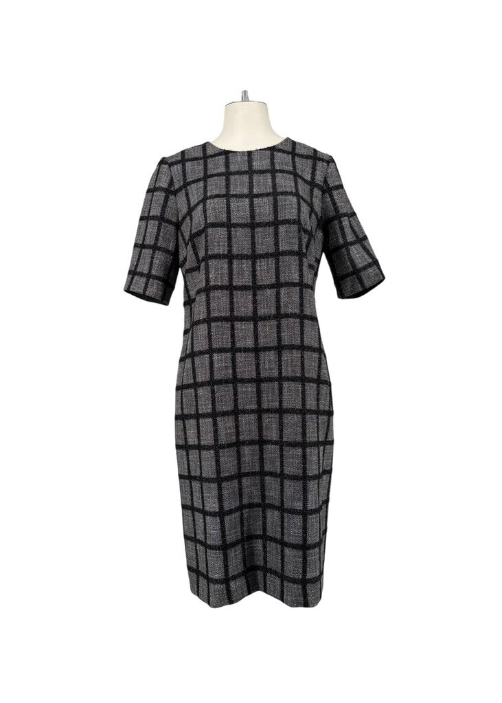 Bigio Short Sleeve Check Midi Dress