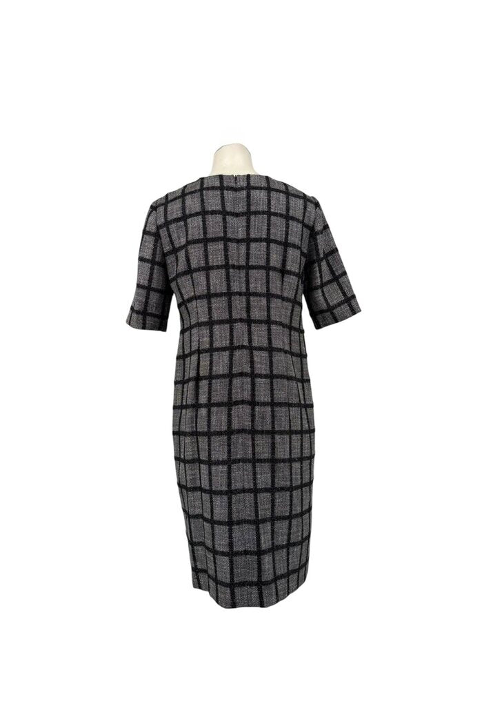 Bigio Short Sleeve Check Midi Dress