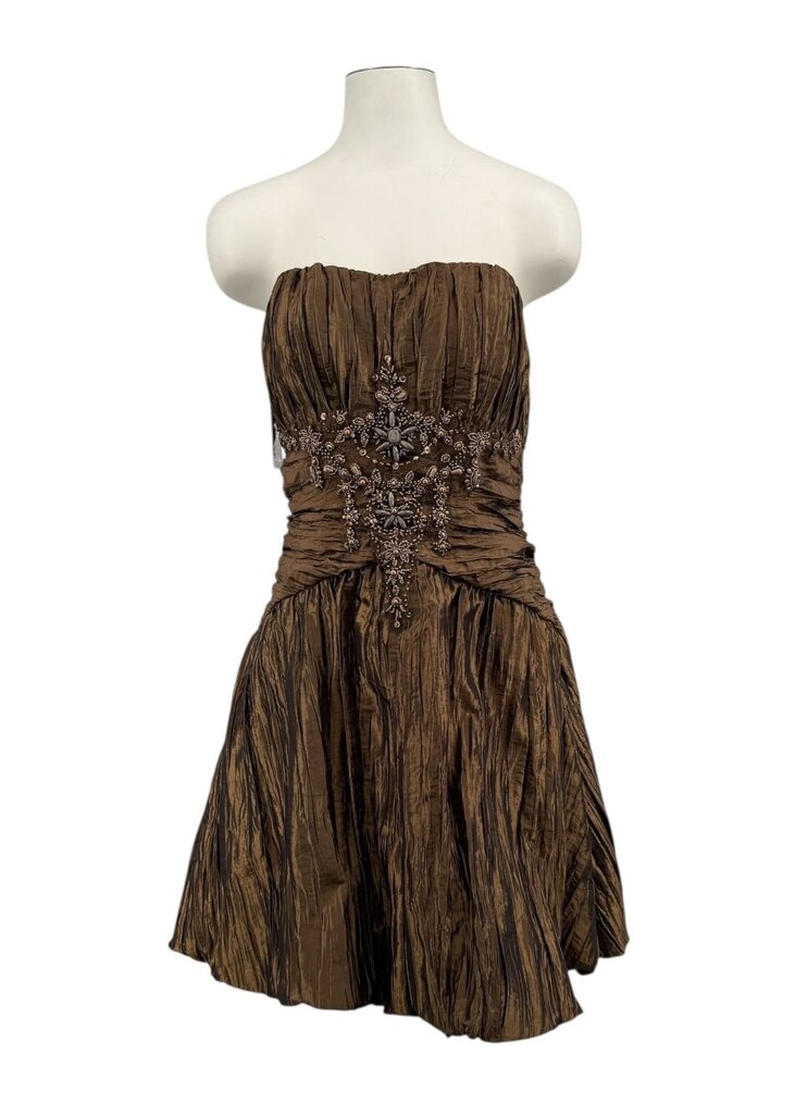 Metallic Beaded Front Mini Dress/KA5