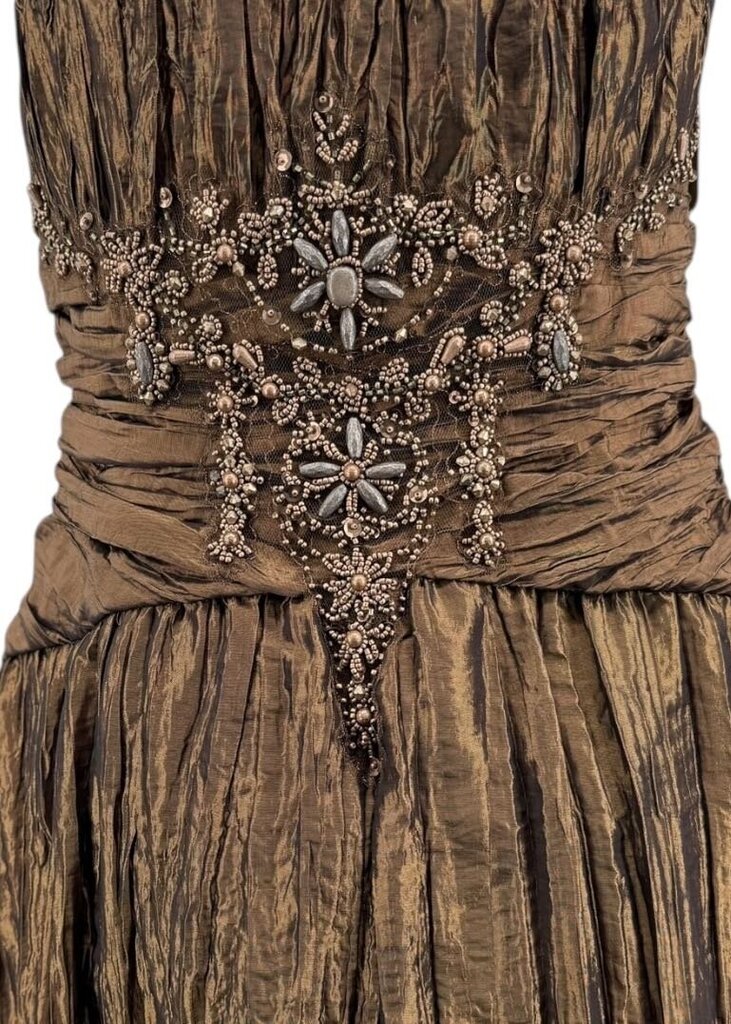 Metallic Beaded Front Mini Dress/KA5