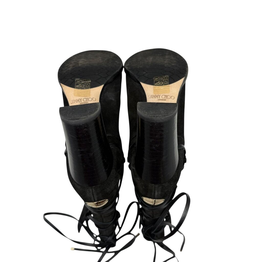 Hampton 80 Suede Ankle Wrap Block Heel Boots