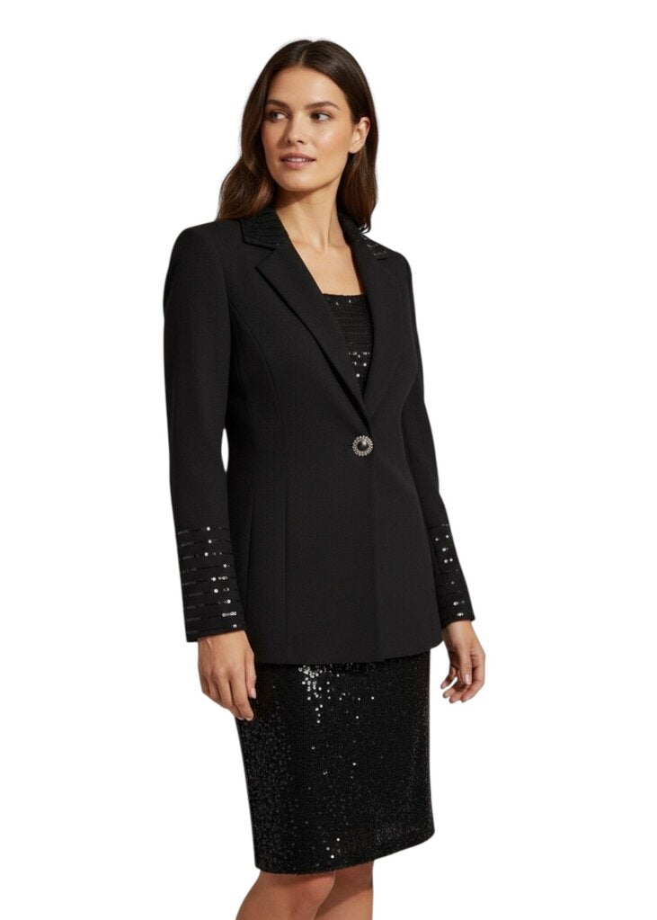 Black Evening Button Up Sparkle\K37
