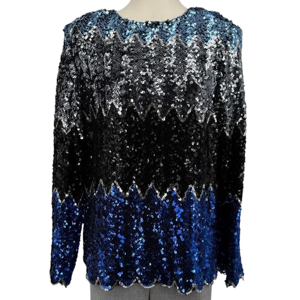 Blue Sparkle Top Long Slv\KA5