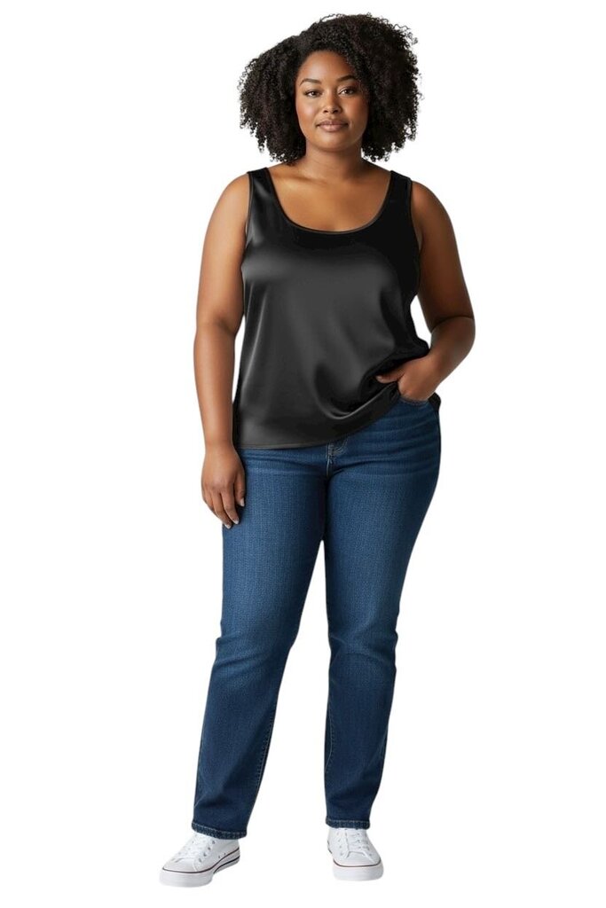 Silk Scoop Neck Tank Top