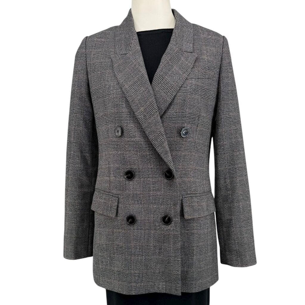 Zara Plaid Black Button Up Suit