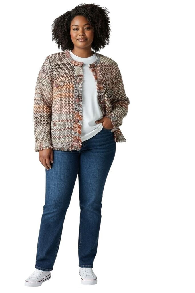 Veronica Beard Red Multi Sariyah Knit Jacket