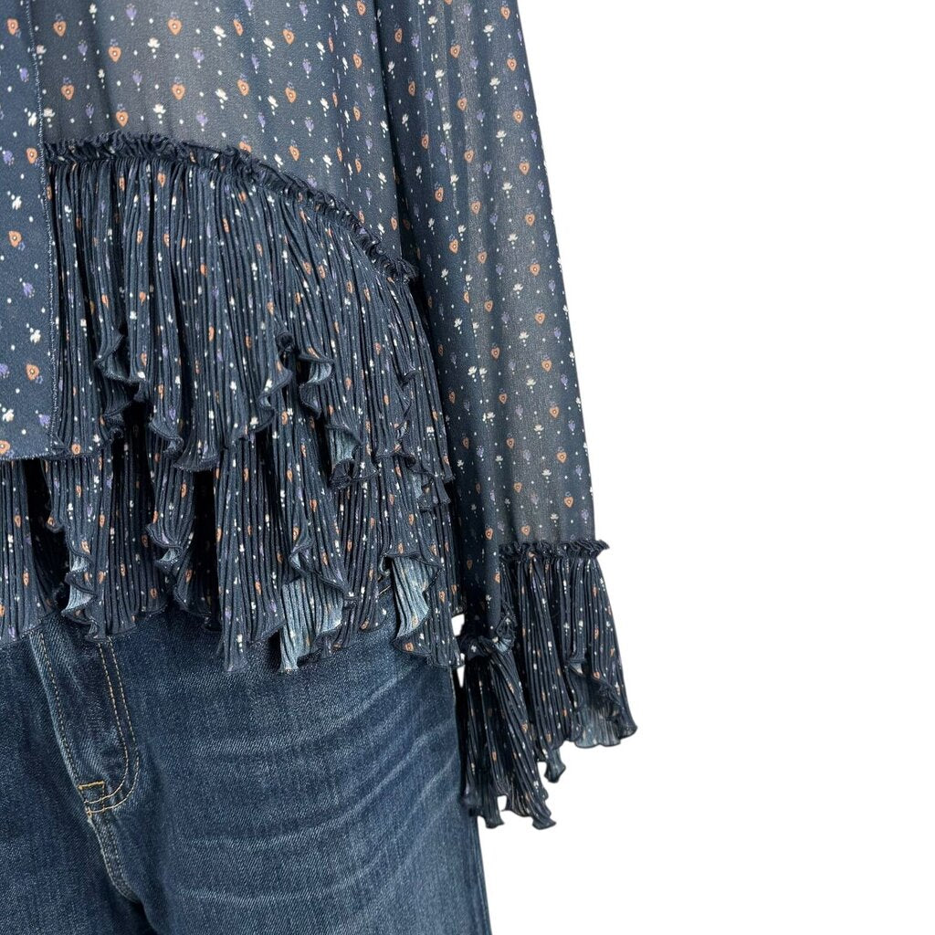 Sheer Bow Long Sleeve Top