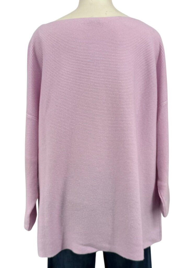 Lafayette Ribbed Boat Neck Purple Sweater
