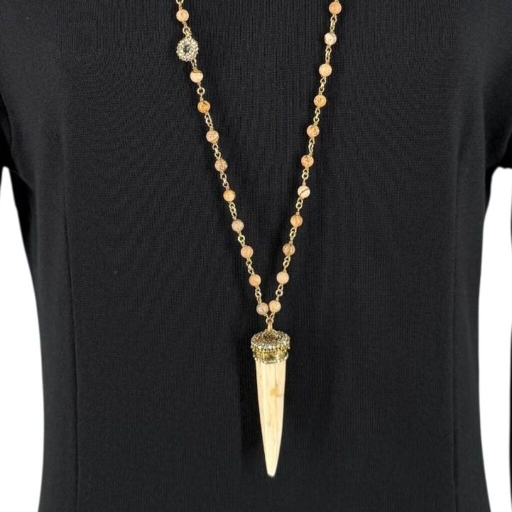 Tusk Pendant Gemstone Necklace