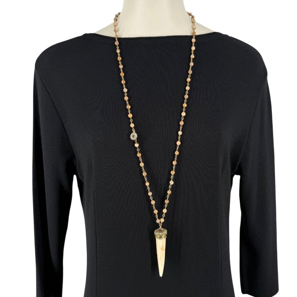 Tusk Pendant Gemstone Necklace