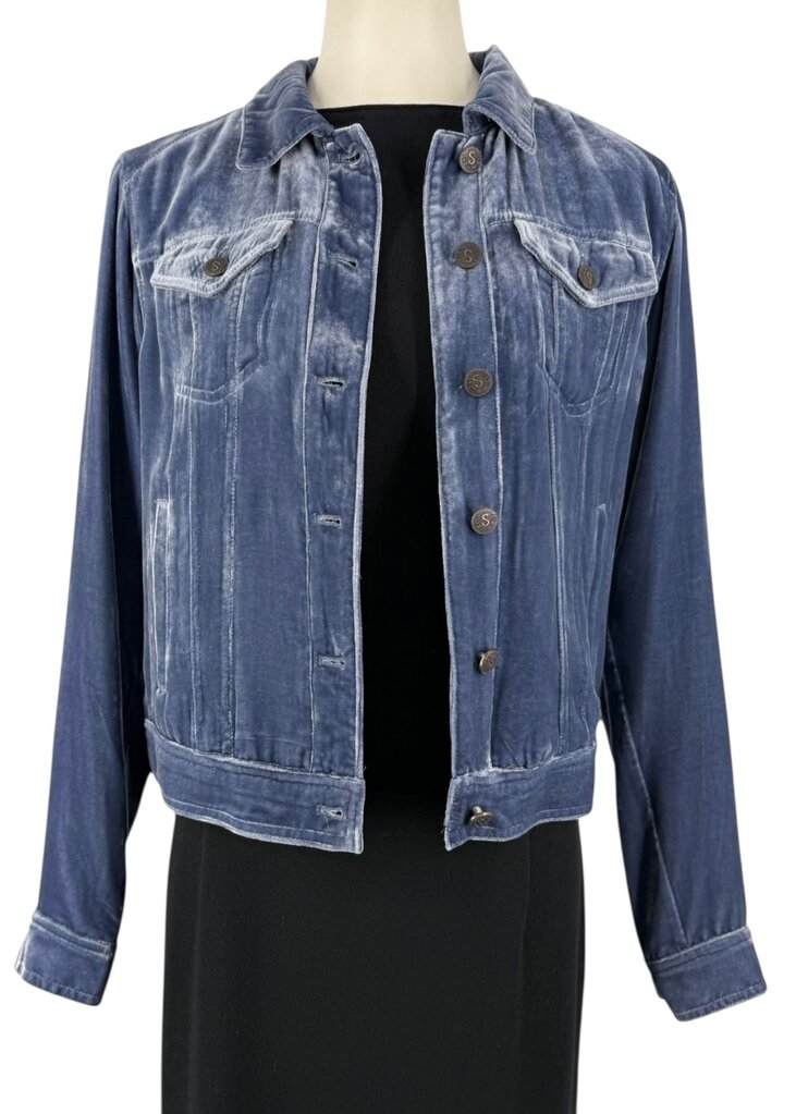 Sundance Velvet Blue Jacket Button Up Womens