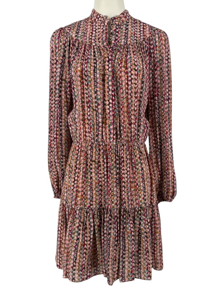 Long Sleeve Silk Gilner Farrar V-Neck Dress