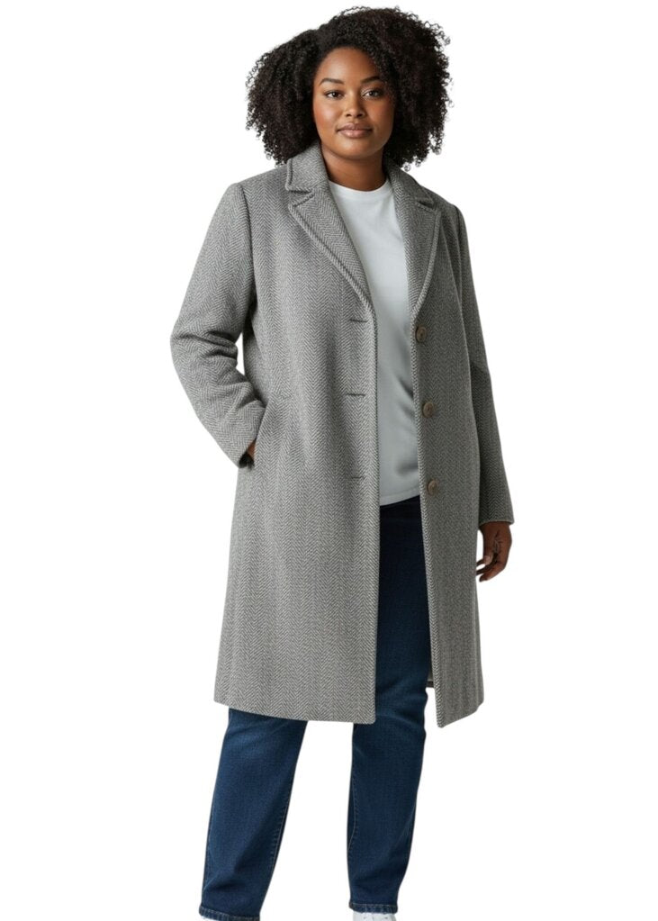 Alpaca Wool Herringbone Coat