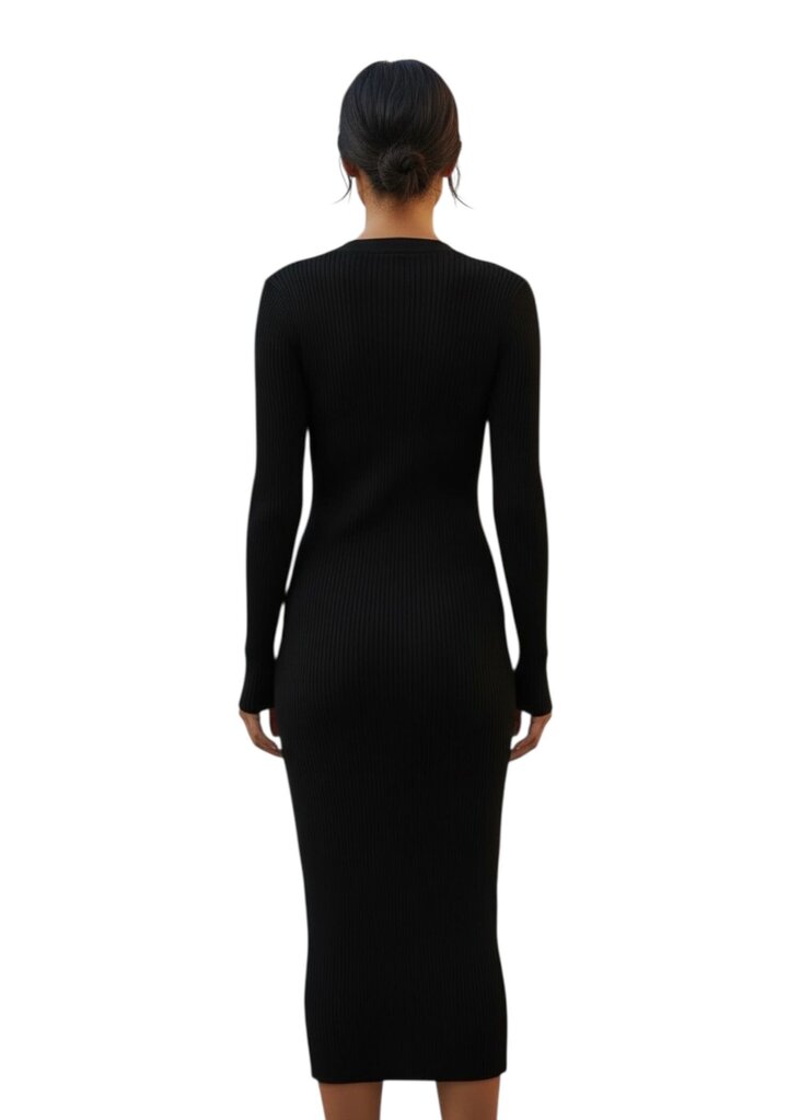 Ribbed Knit Sweater Maxi Dress/LB5