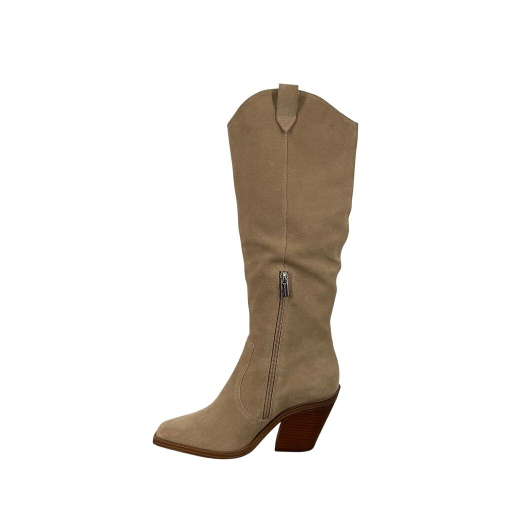 Suede Western Knee High Boots