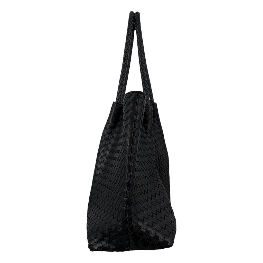 Woven Vegan Leather Tote