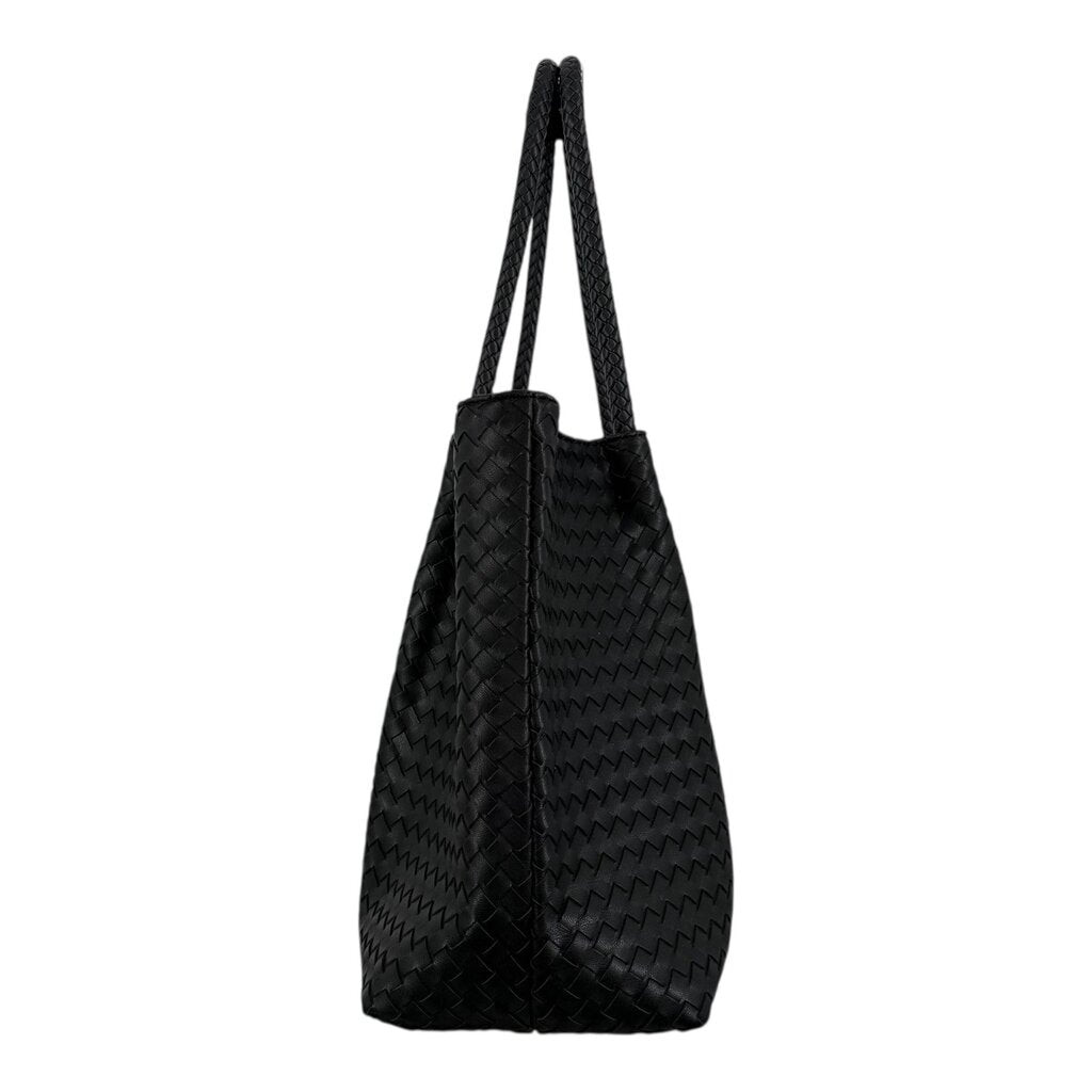 Woven Vegan Leather Tote