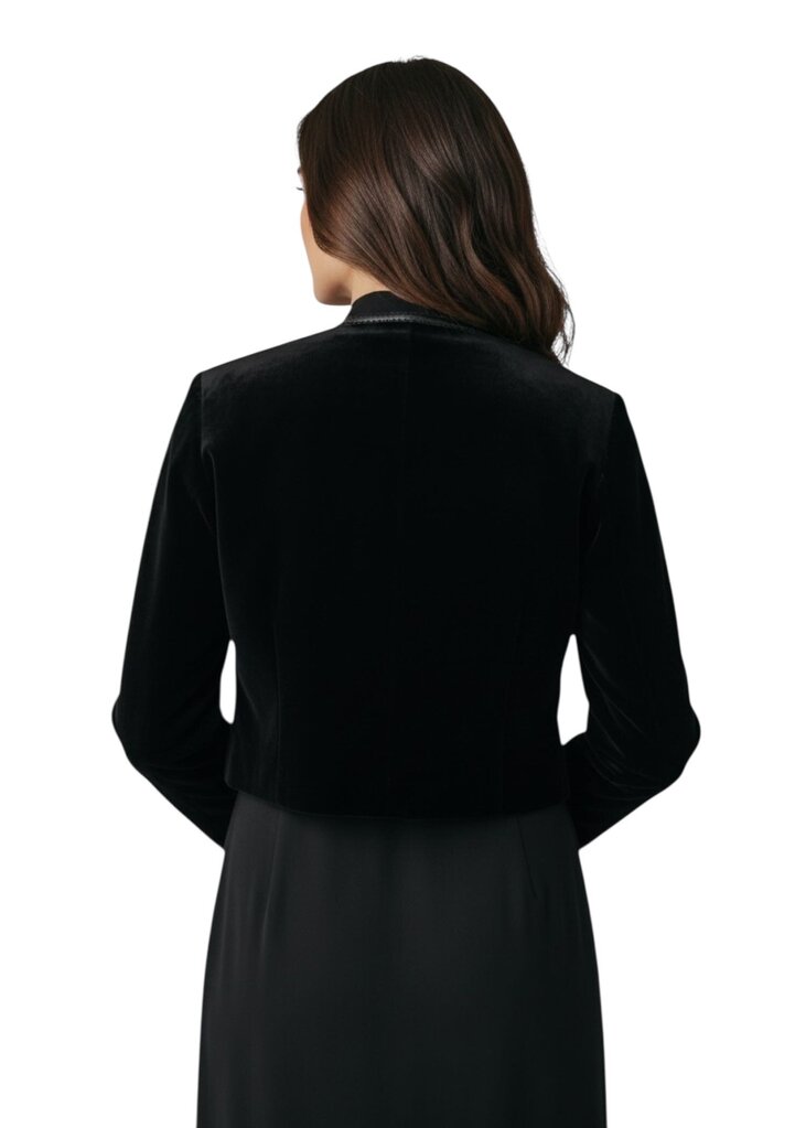 1980s Haute Couture Velvet and Leather Beaded Jacket