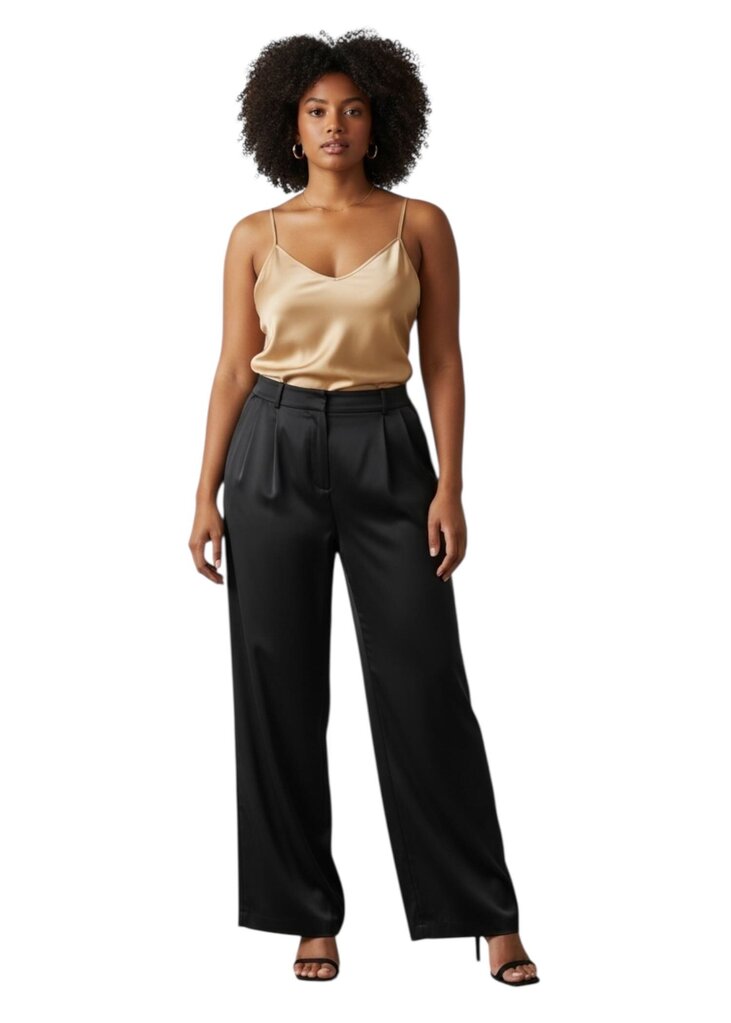 Wide Leg Satin Pants