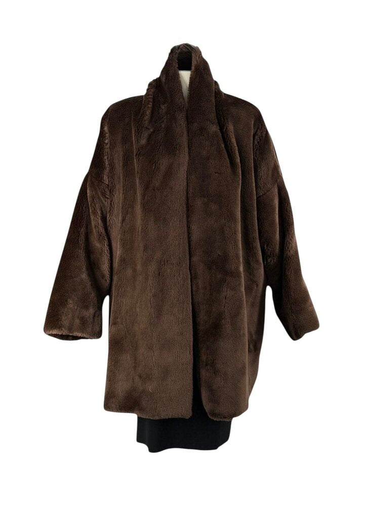 Reversible Geometric Fur Coat