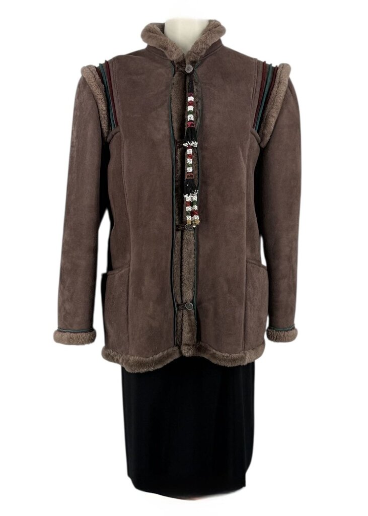 Vintage Suede Shearling Coat