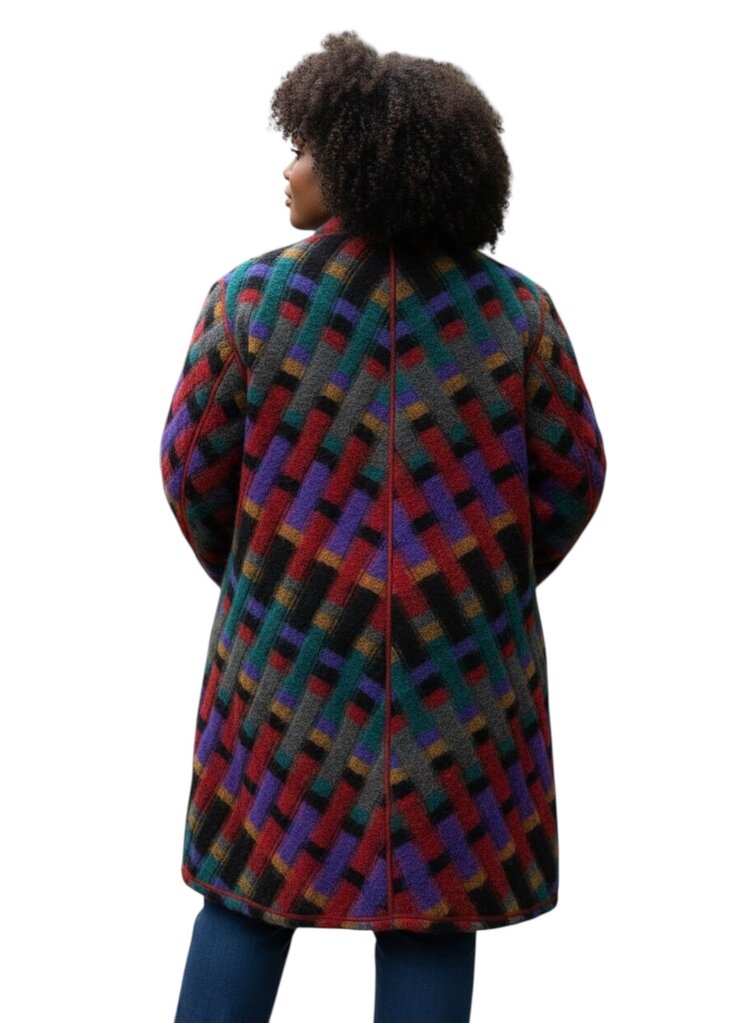 1980s Mohair Blend Check Swing / LE5