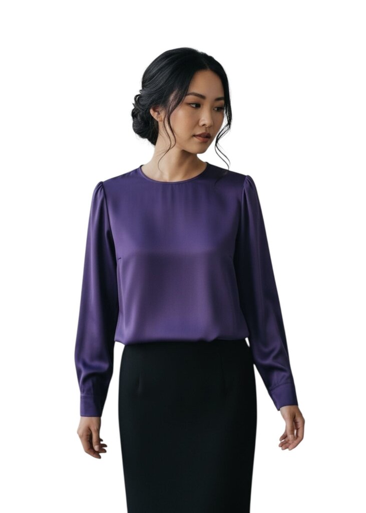 Vintage Button Back Silk Blouse