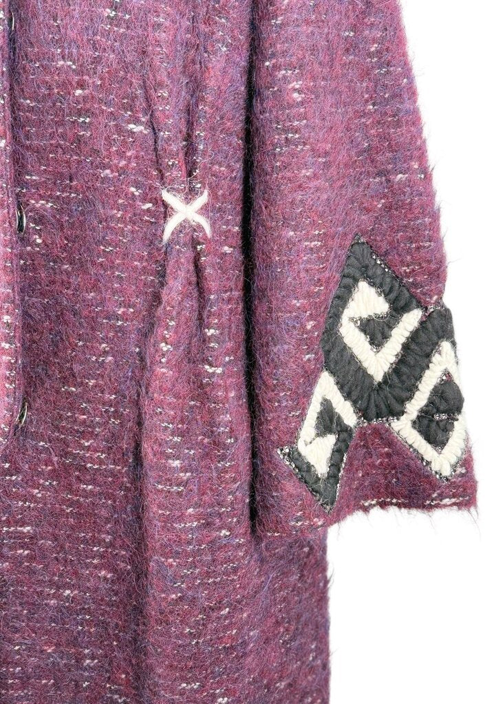 Wool Blend Trench Coat with Fur Collar