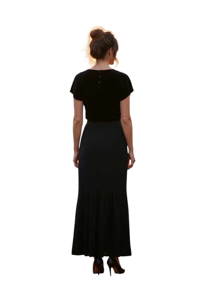 Rive Gauche Pleated Pencil Skirt