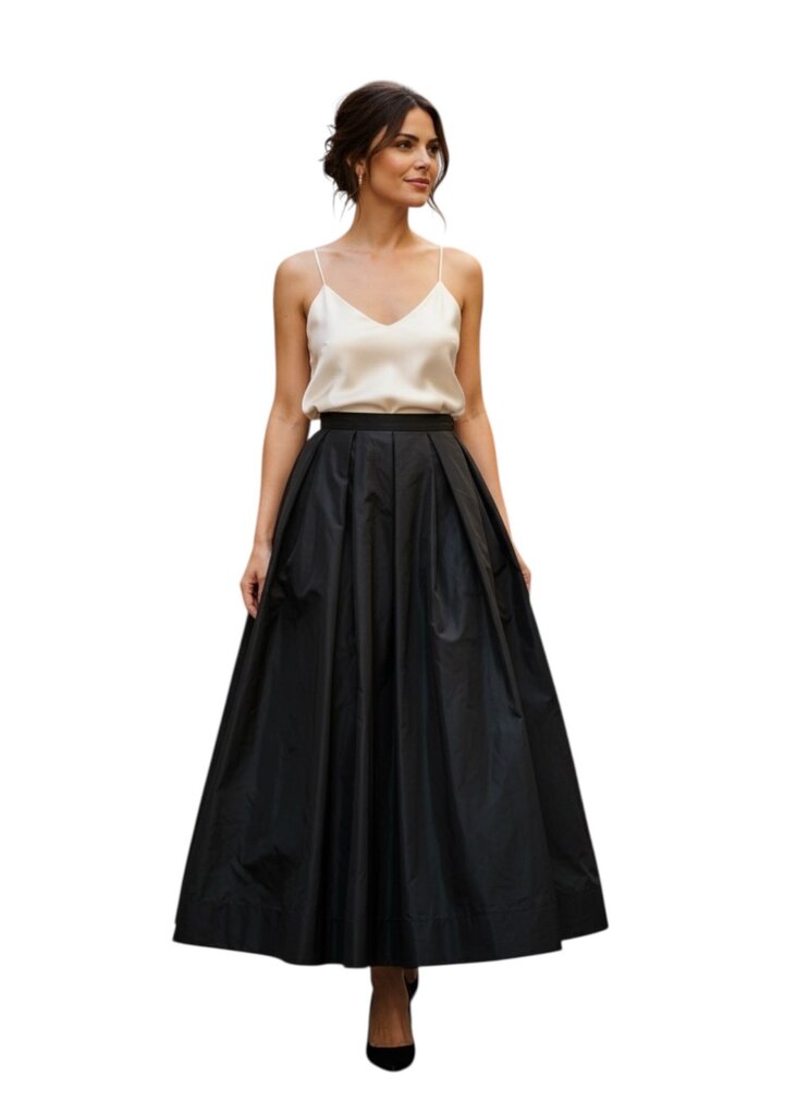 1980s Pleated Maxi with Petticoat / LE5