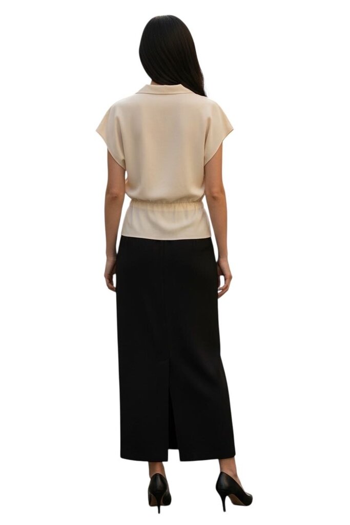 Wool Pencil Midi Skirt