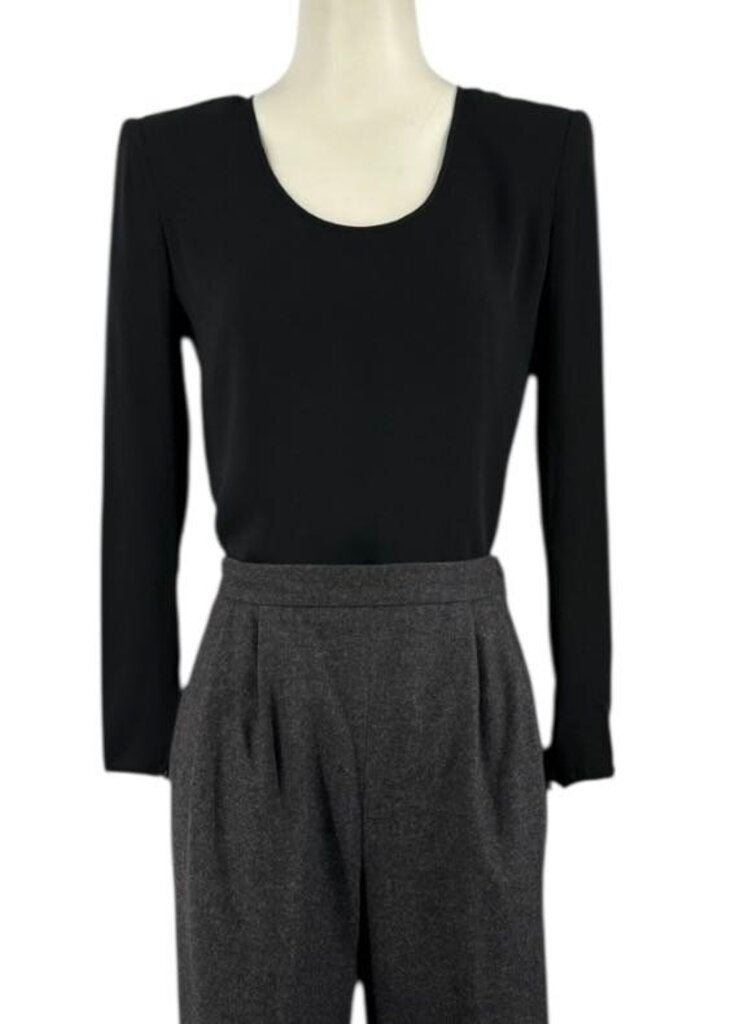 Couture Padded Shoulder Silk Blouse / LE5