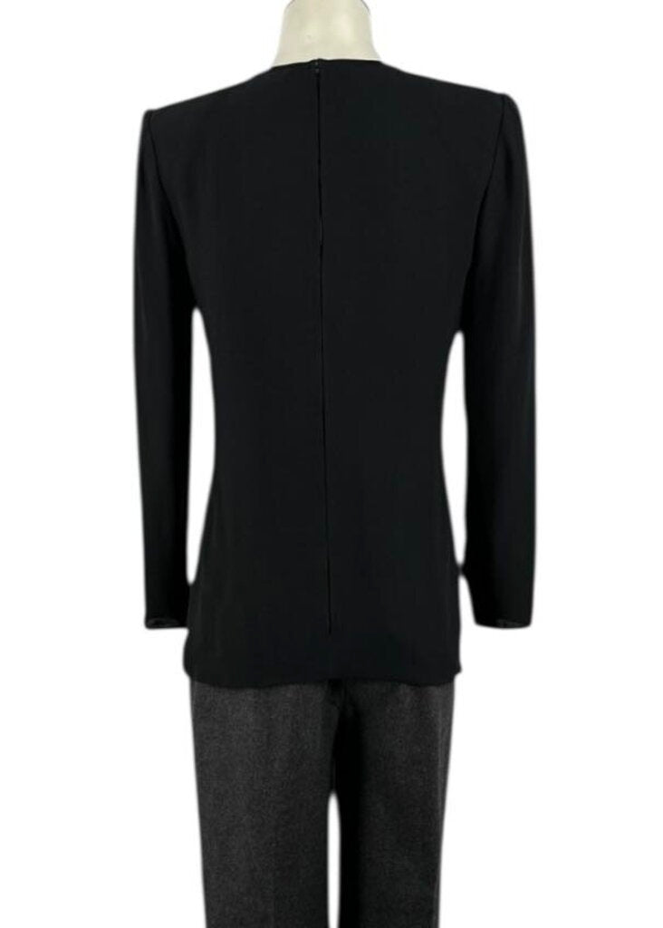 Couture Padded Shoulder Silk Blouse / LE5