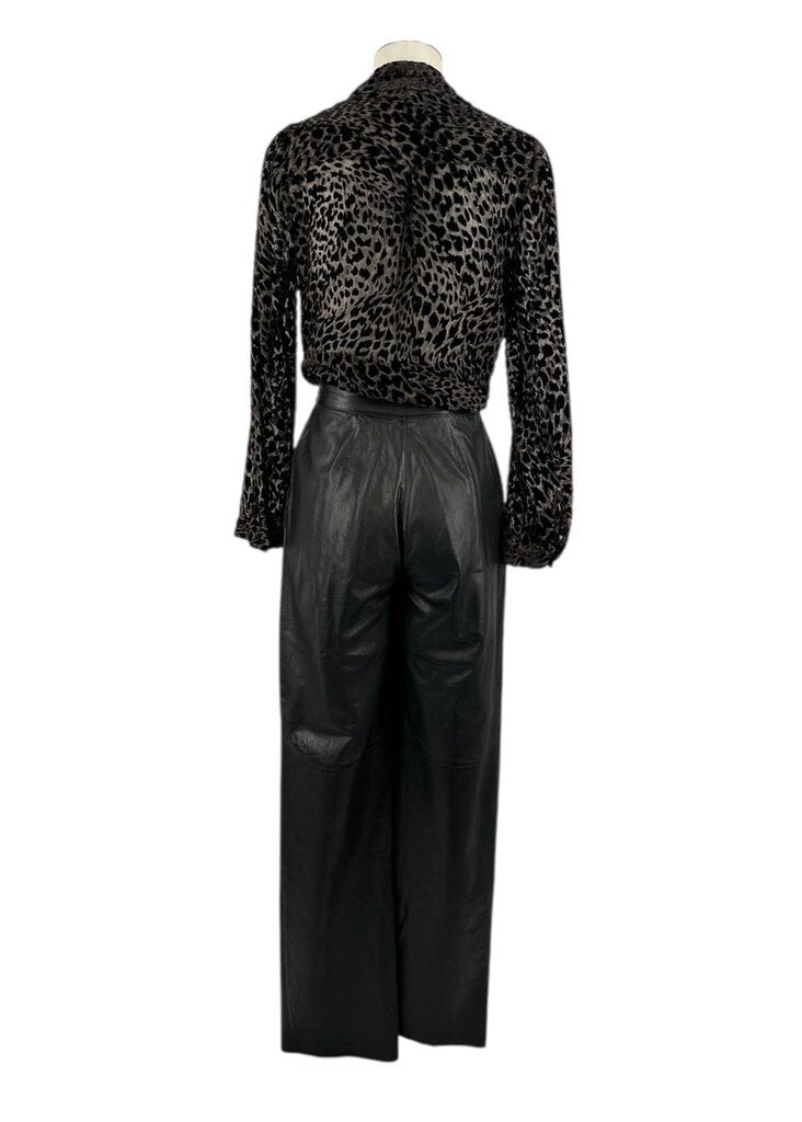Vintage Pleated Leather Trouser