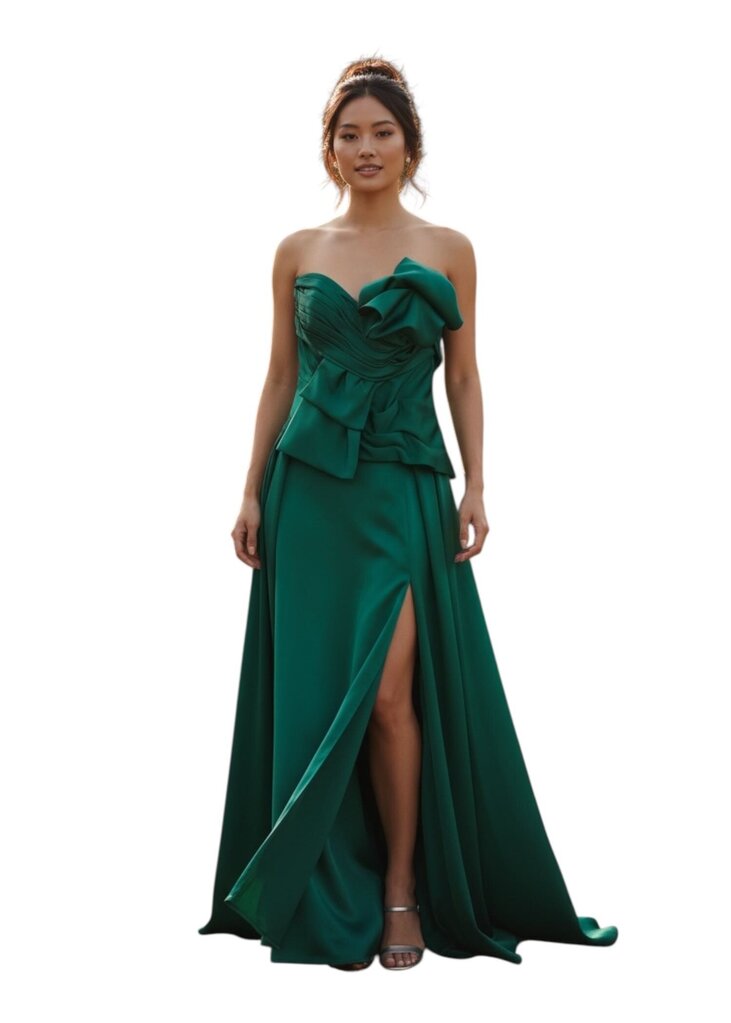 Satin Bow Strapless Gown 798 \ LE5