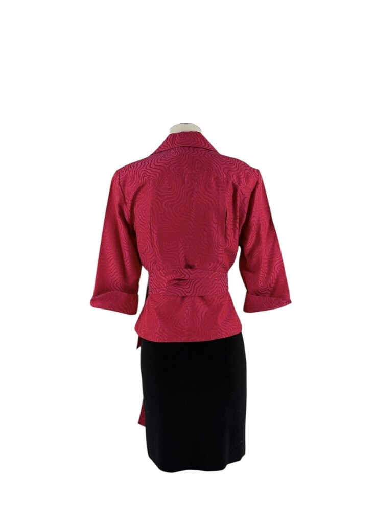 Vintage Wrap Pink Shirt with Orange Swirl