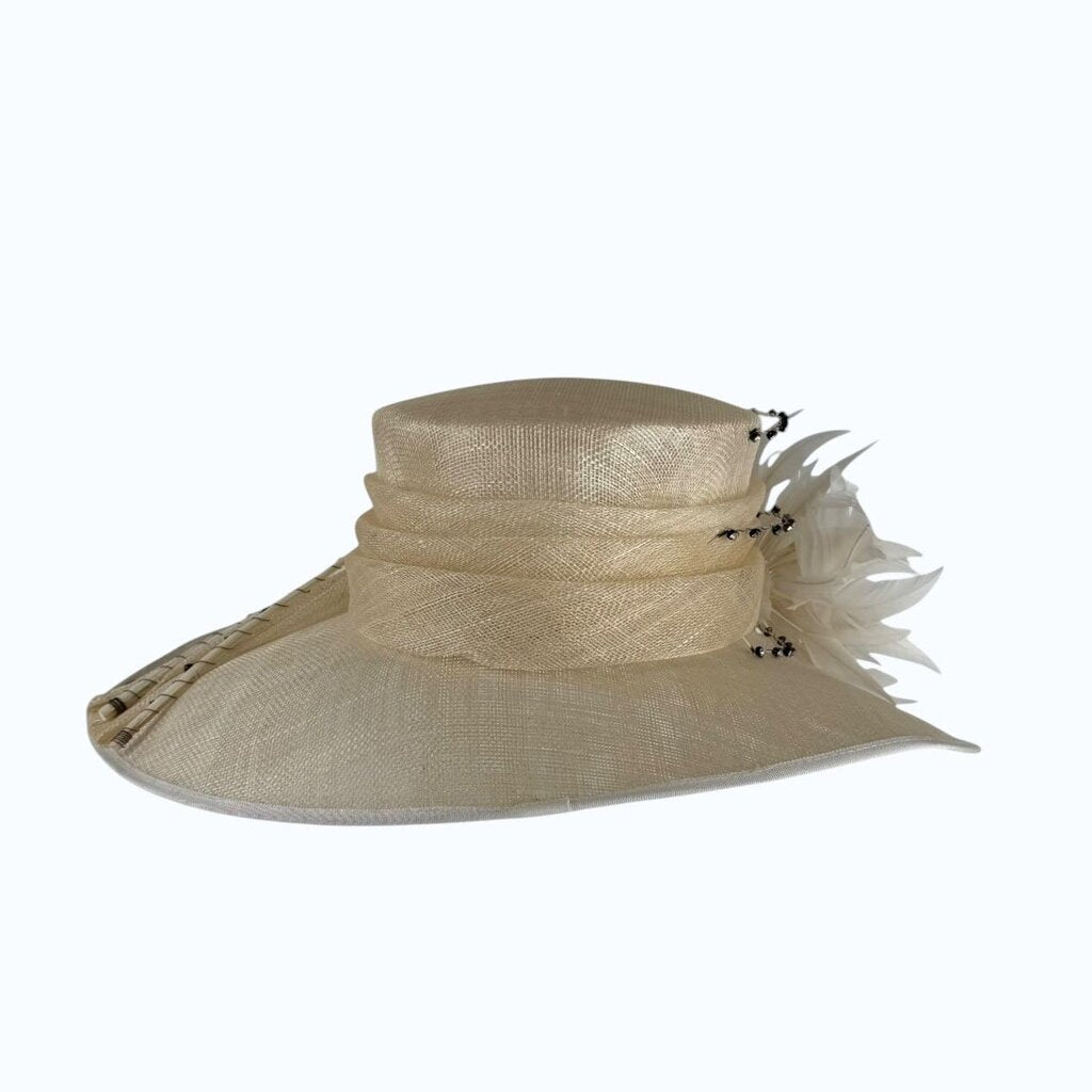 British Rhinestone Floral Hat