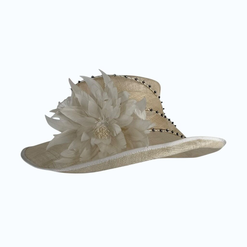British Rhinestone Floral Hat