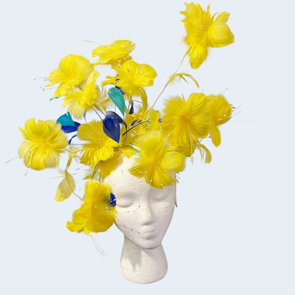 Yellow Floral Pearl Fascinator