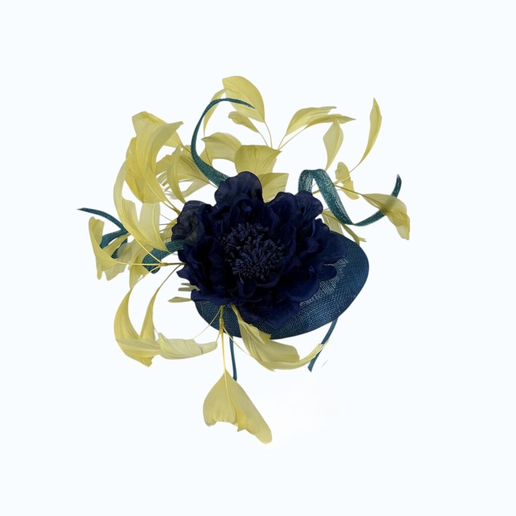 Fascinator Teal Yellow