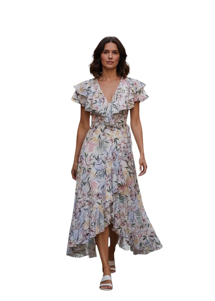 Maje Rivale Ruffled Floral Maxi