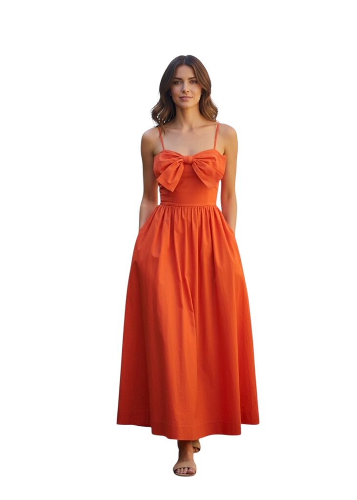 Love The Label Mandrin Bow Spaghetti Strap Dress