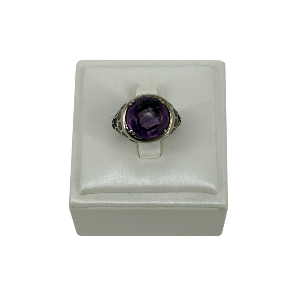 Designer Eli Signed Fred Mak Honeycomb Amethyst Ring – SL925