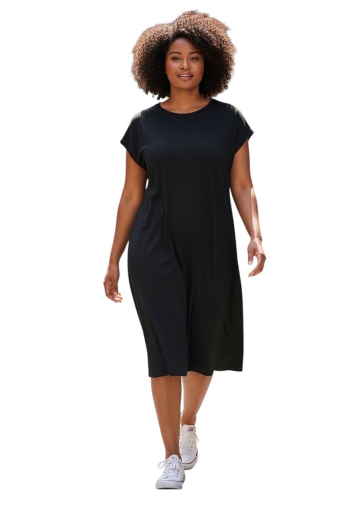 Mela Purdie T-Shirt Dress Black 1X