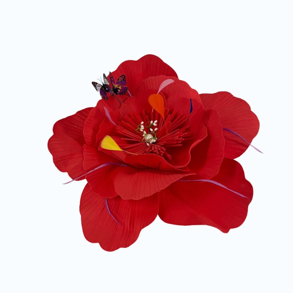 Red Flower Fascinator\CB6