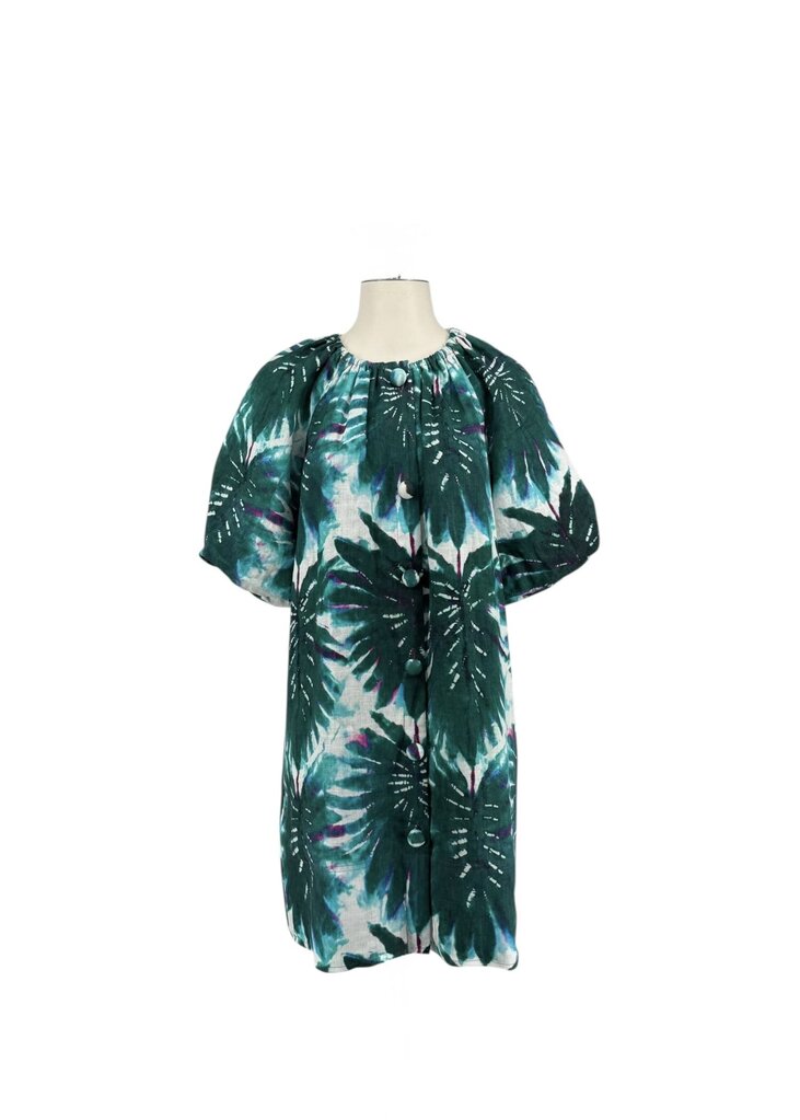 Tie Dye Button Up Midi Dress
