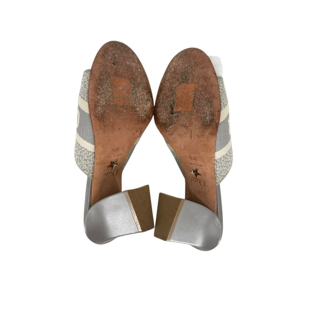 Dior Dway Embroidered Heeled Mule Slide Sandals