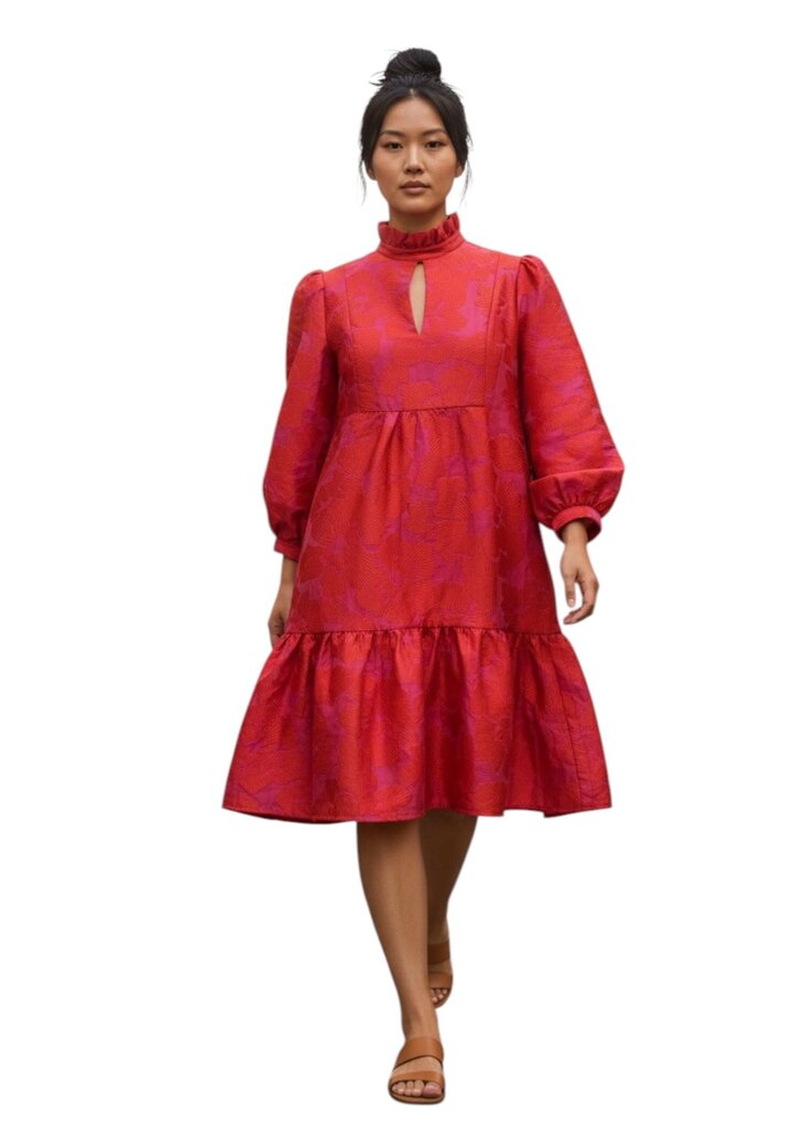 Tuckernuck Palmerston Ruffle Neck Midi Dress